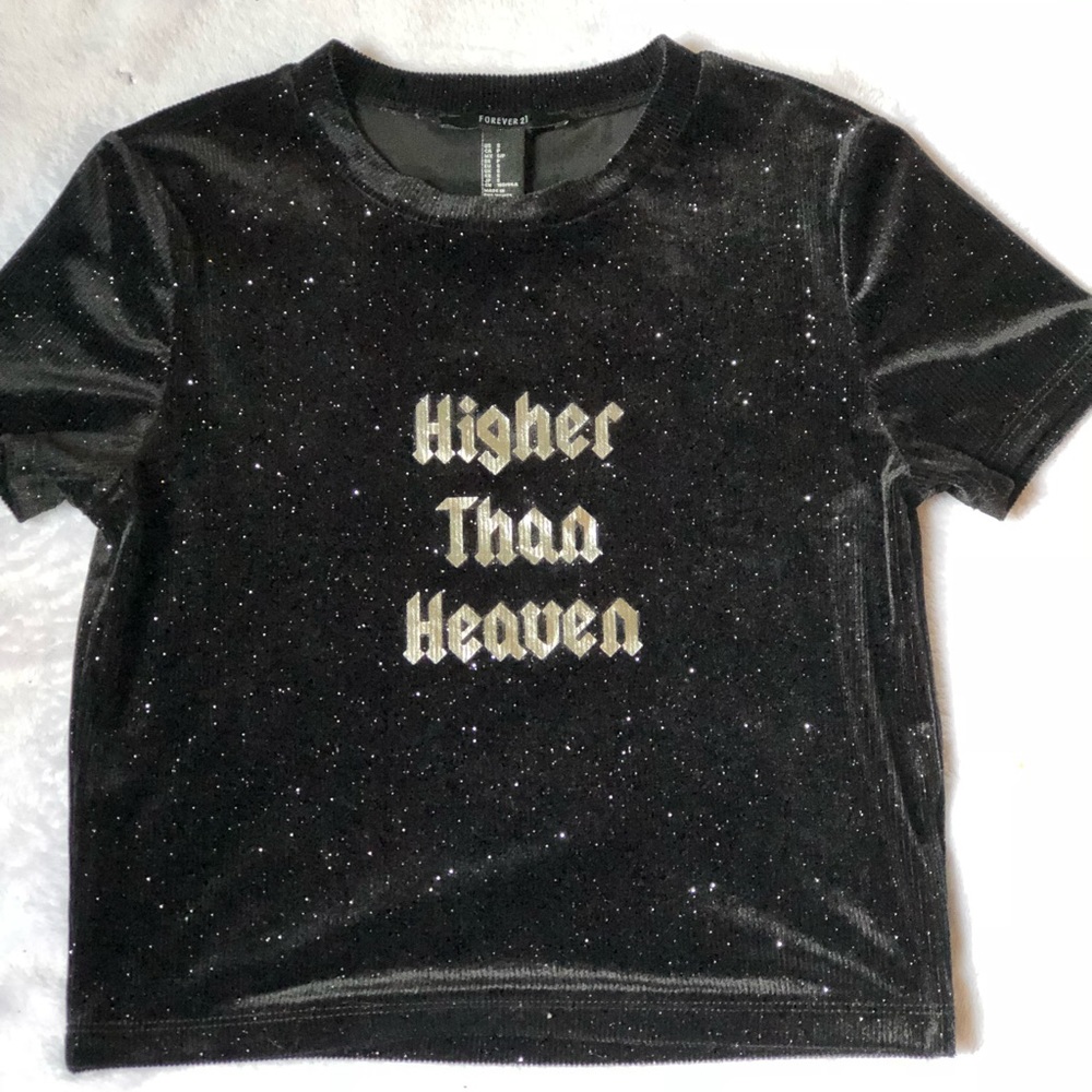 Forever 21 higher than heaven Velvet crop top